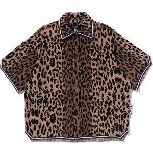 BAPE BY KAZUKI KURAISHI LEOPARD JACQUARD SS SHIRT MENS