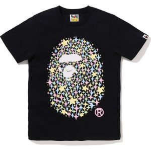 BLING STAR GLITTER APE HEAD TEE LADIES